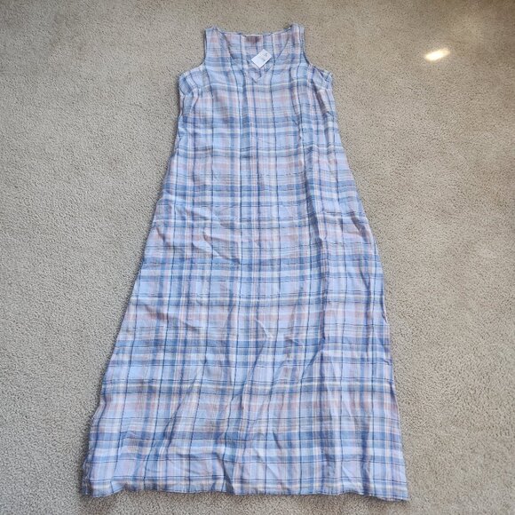 J. Jill Dresses & Skirts - NWT J. Jill Plaid Linen Maxi Dress with Pockets